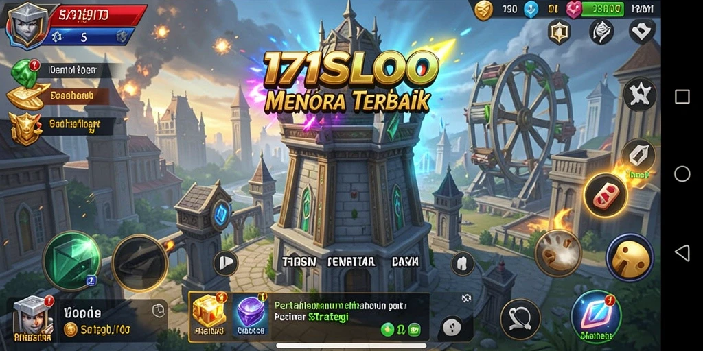 Tampilan menakjubkan dari gameplay Tower Defense 171SLOT.