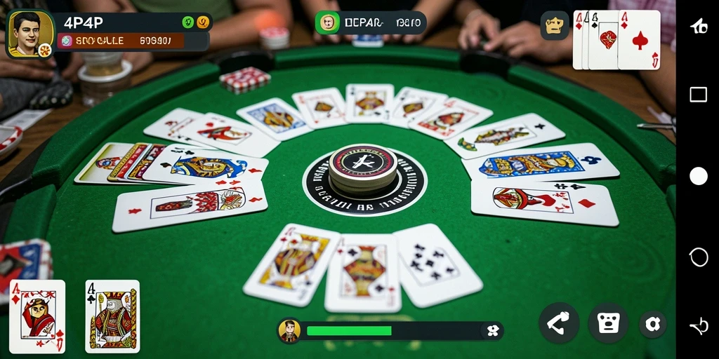 Tampilan gameplay menegangkan di 4P4P, saat pemain bersaing dalam Gaple.