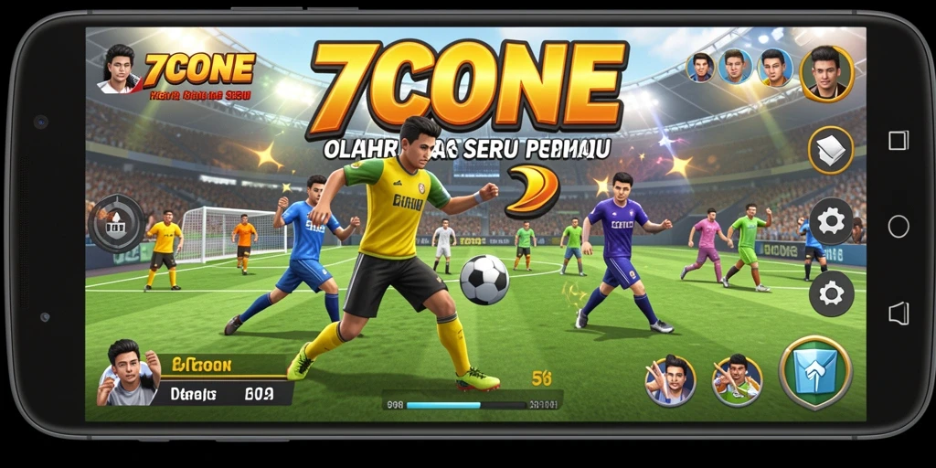 Tangkapan layar utama 7CONE menampilkan aksi olahraga yang seru dan dinamis.
