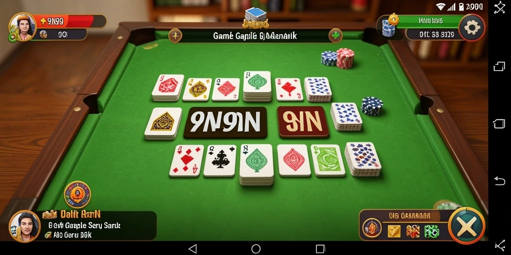 Screenshot gameplay Gaple di dalam aplikasi 9N9N yang seru.