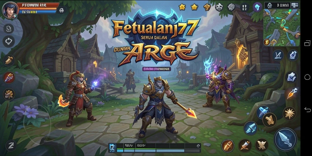 Screenshot gameplay FORWIN77 yang menunjukkan pertarungan intens di dunia ARPG.
