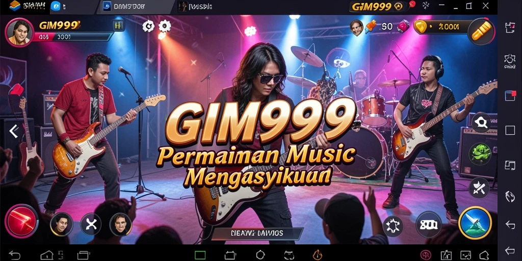 Screenshot gameplay GIM999 dengan aksi permainan musik yang seru.