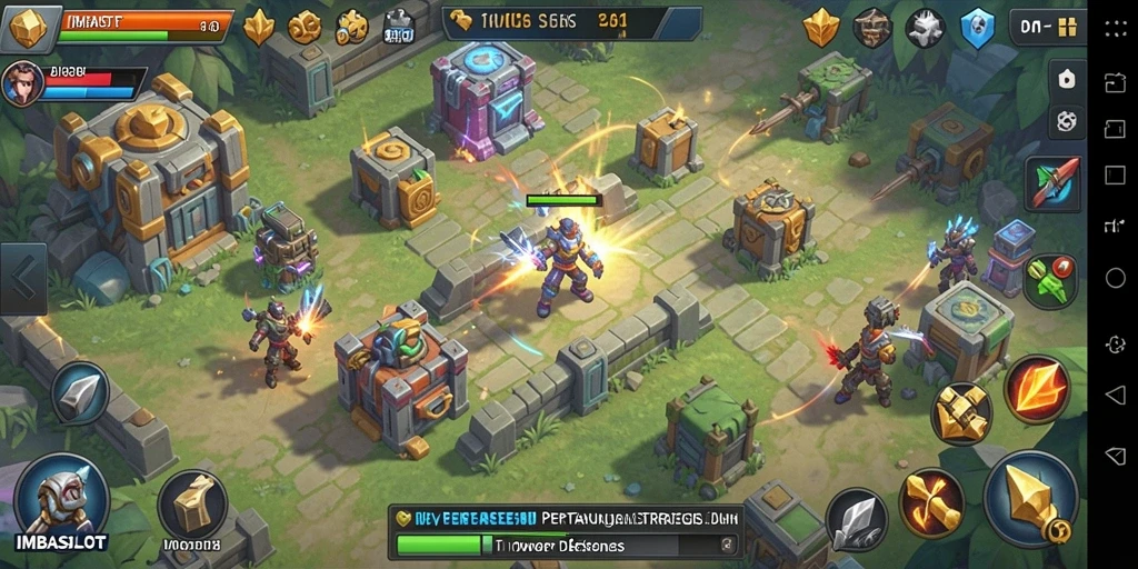 Tampilan gameplay yang menarik dalam game Tower Defense IMBASLOT.