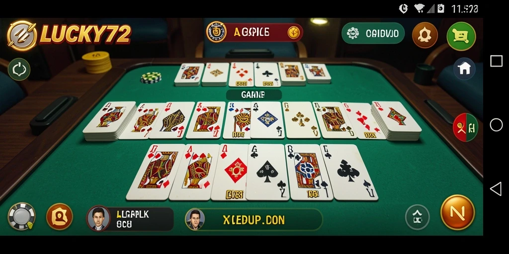 Screenshot gameplay LUCKY72 menampilkan aksi seru di permainan Gaple.