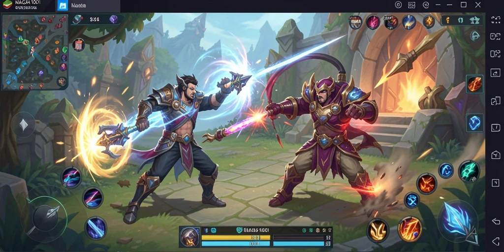 Screenshot utama NAGA1001 menampilkan pertempuran epik antar pemain.