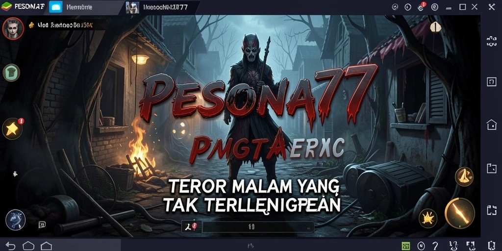 Screenshot gameplay PESONA77 menampilkan atmosfer horror yang mencekam.