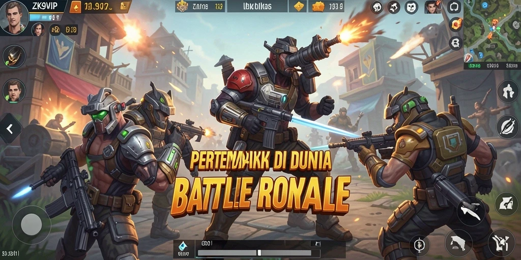 Tangkapan layar gameplay ZK9VIP yang menampilkan pertempuran seru dalam dunia Battle Royale.